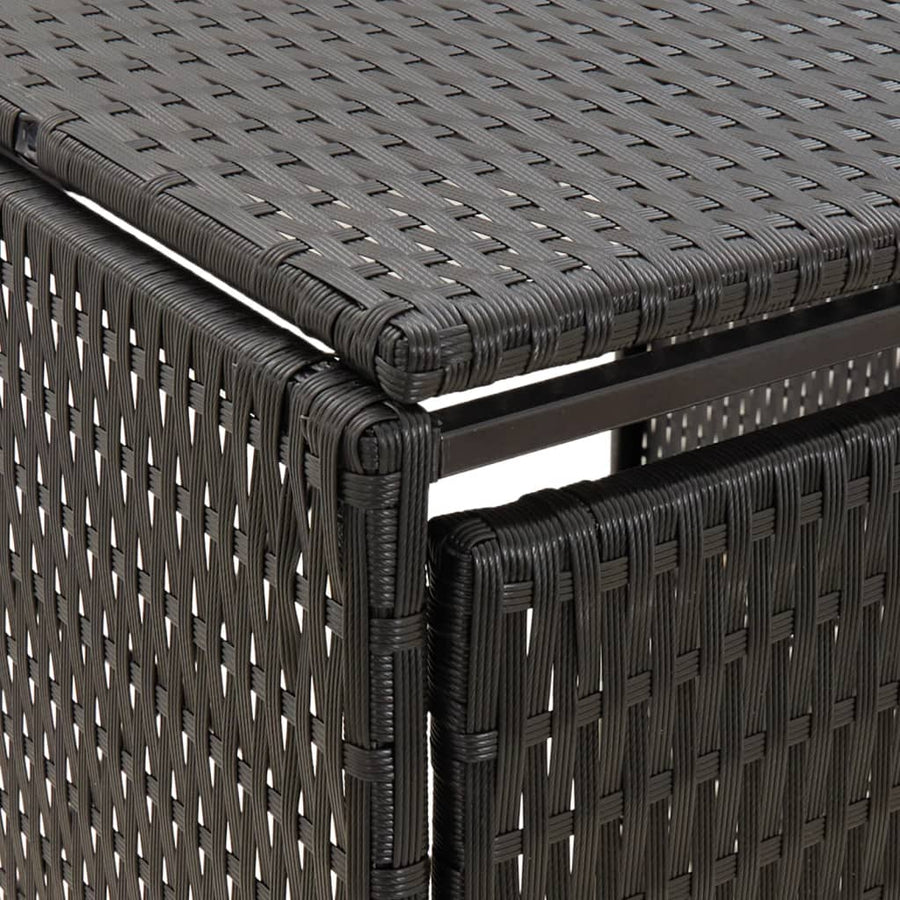 Containerberging Enkel 70X80X117 Cm Poly Rattan 1 container Zwart