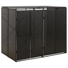 Double container shed 140x80x117 cm poly rattan black