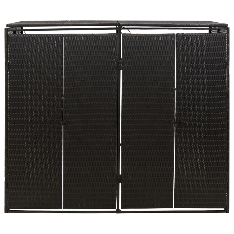 Containerberging Dubbel 140X80X117 Cm Poly Rattan 2 containers Zwart