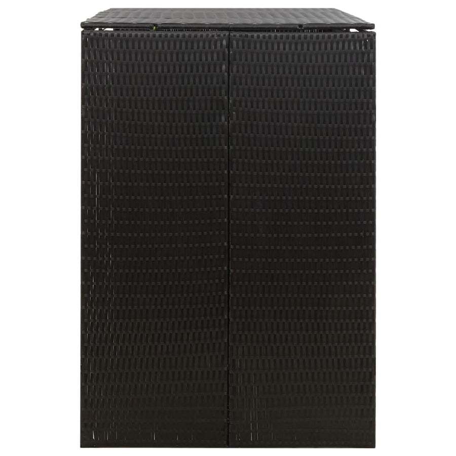 Containerberging Dubbel 140X80X117 Cm Poly Rattan 2 containers Zwart