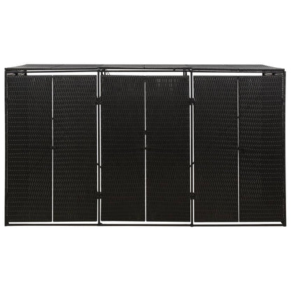 Containerberging Driedubbel 207X80X117 Cm Poly Rattan 3 containers Zwart
