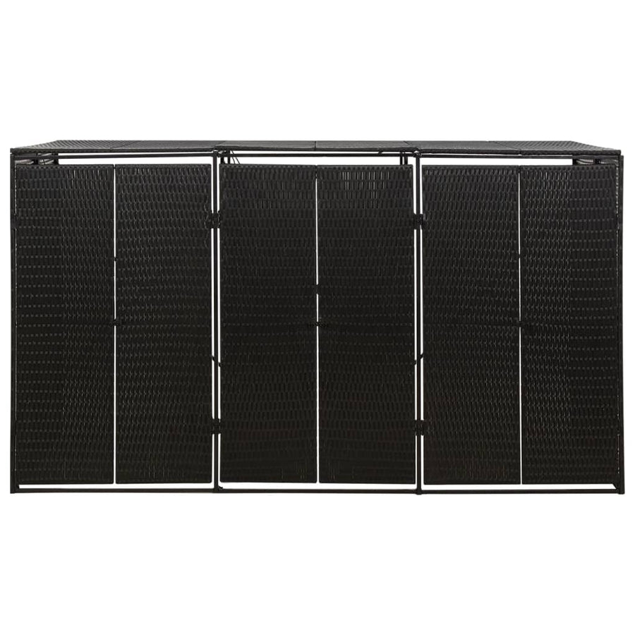 Containerberging Driedubbel 207X80X117 Cm Poly Rattan 3 containers Zwart