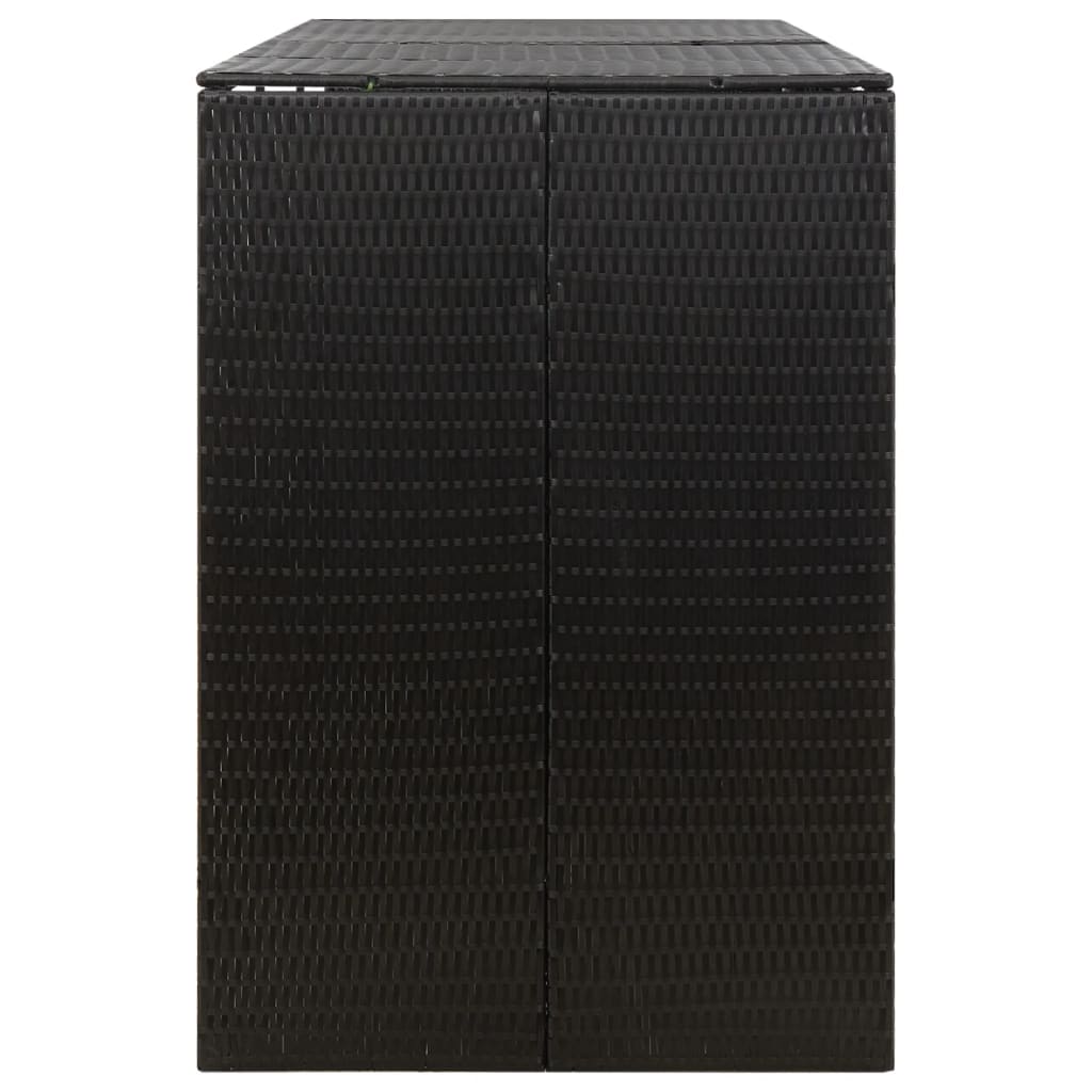 Containerberging Driedubbel 207X80X117 Cm Poly Rattan 3 containers Zwart