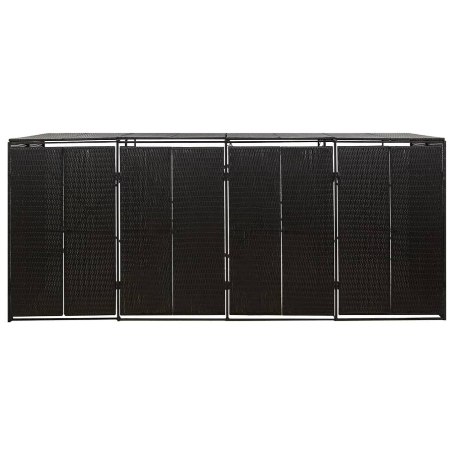 Containerberging Viervoudig 274X80X117 Cm Poly Rattan 4 containers Zwart