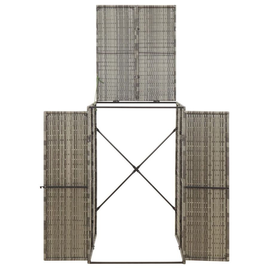 Containerberging Enkel 70X80X117 Cm Poly Rattan 1 container Grijs