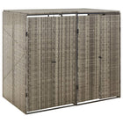 Container storage double 140x80x117 cm poly rattan grey