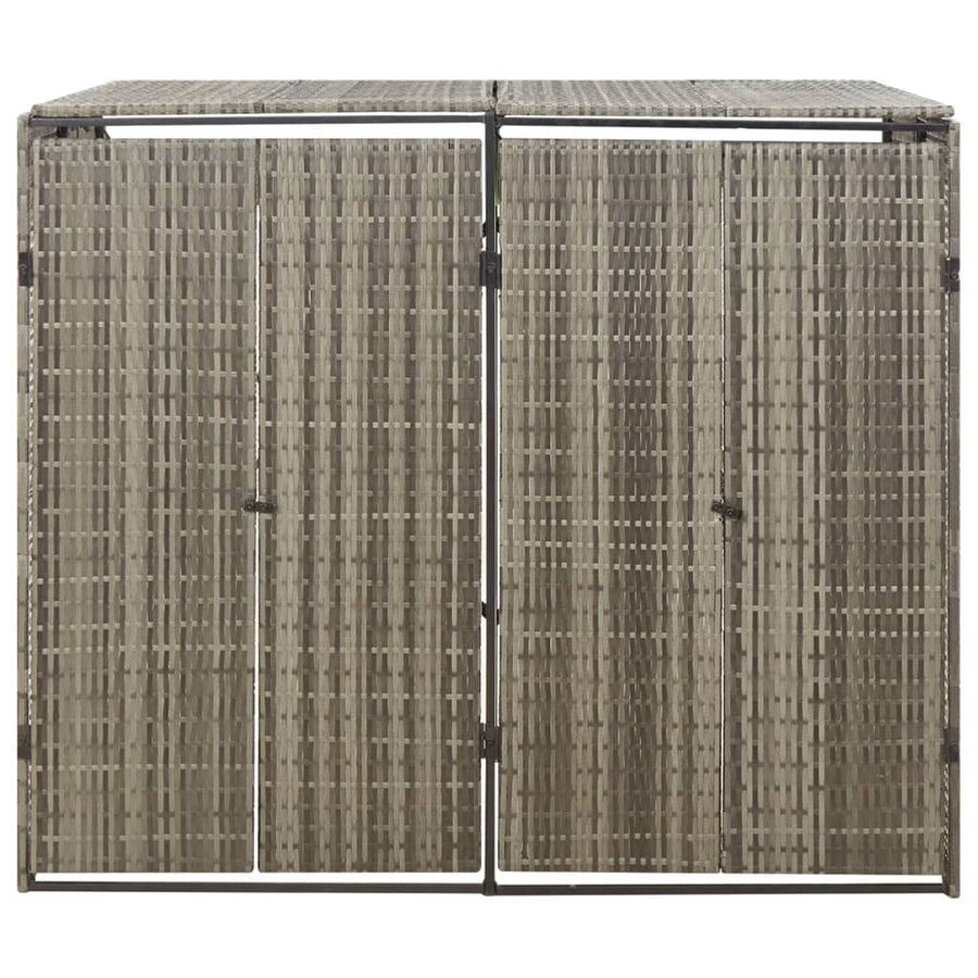 Containerberging Dubbel 140X80X117 Cm Poly Rattan 2 containers Grijs