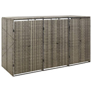Containerberging 207x80x117 cm poly rattan grijs