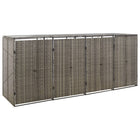 Quadruple container storage 274x80x117 cm poly rattan grey