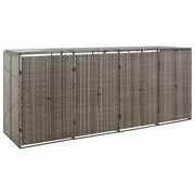 Containerberging 274x80x117 cm poly rattan grijs