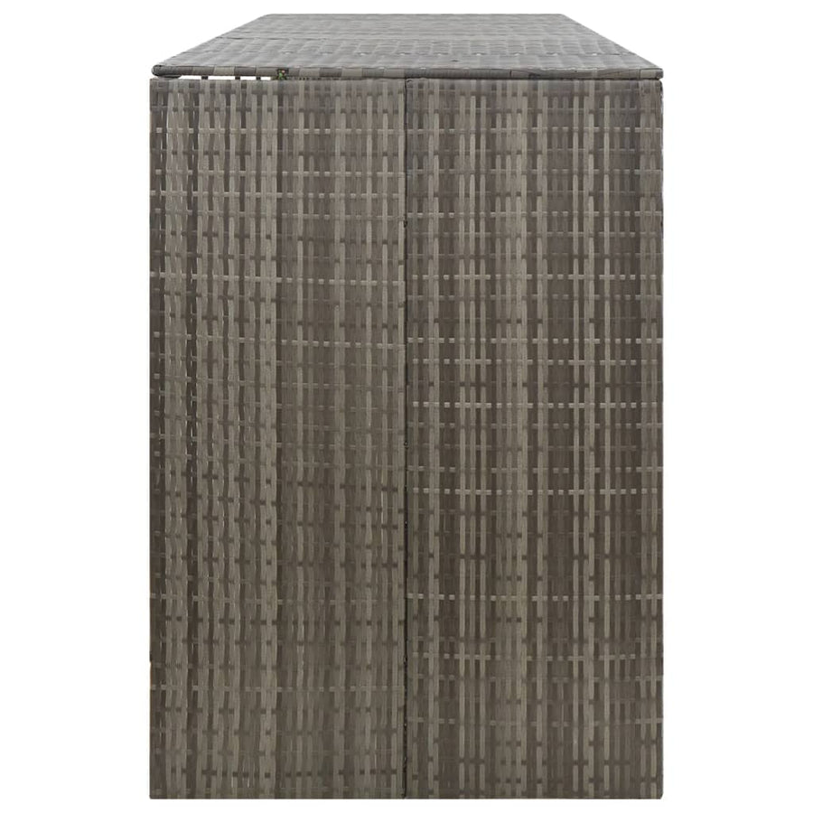 Containerberging Viervoudig 274X80X117 Cm Poly Rattan 4 containers Grijs
