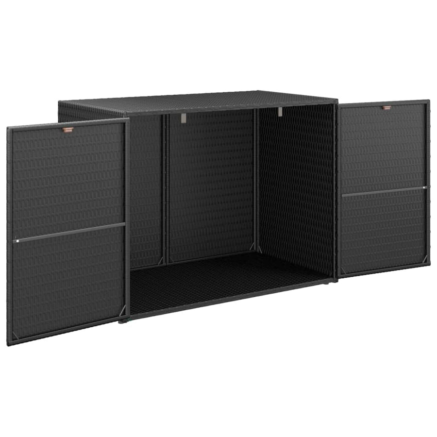 Tuinkast 100X55,5X80 Cm Poly Rattan Zwart