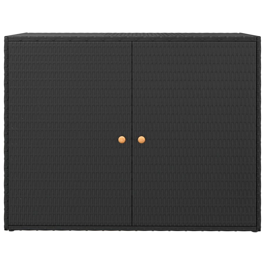 Tuinkast 100X55,5X80 Cm Poly Rattan Zwart