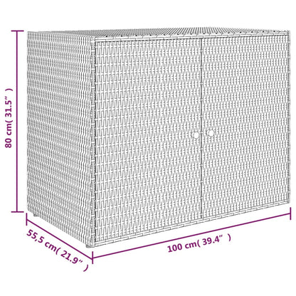 Tuinkast 100X55,5X80 Cm Poly Rattan Zwart