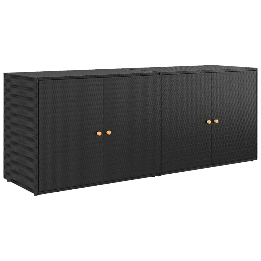 Tuinkast 198X55,5X80 Cm Poly Rattan Zwart