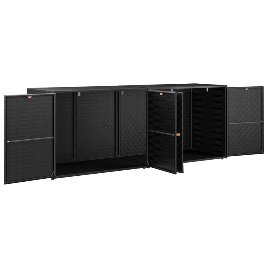 Tuinkast 198X55,5X80 Cm Poly Rattan Zwart