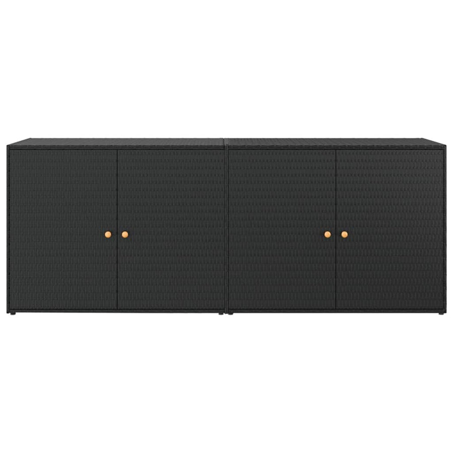 Tuinkast 198X55,5X80 Cm Poly Rattan Zwart
