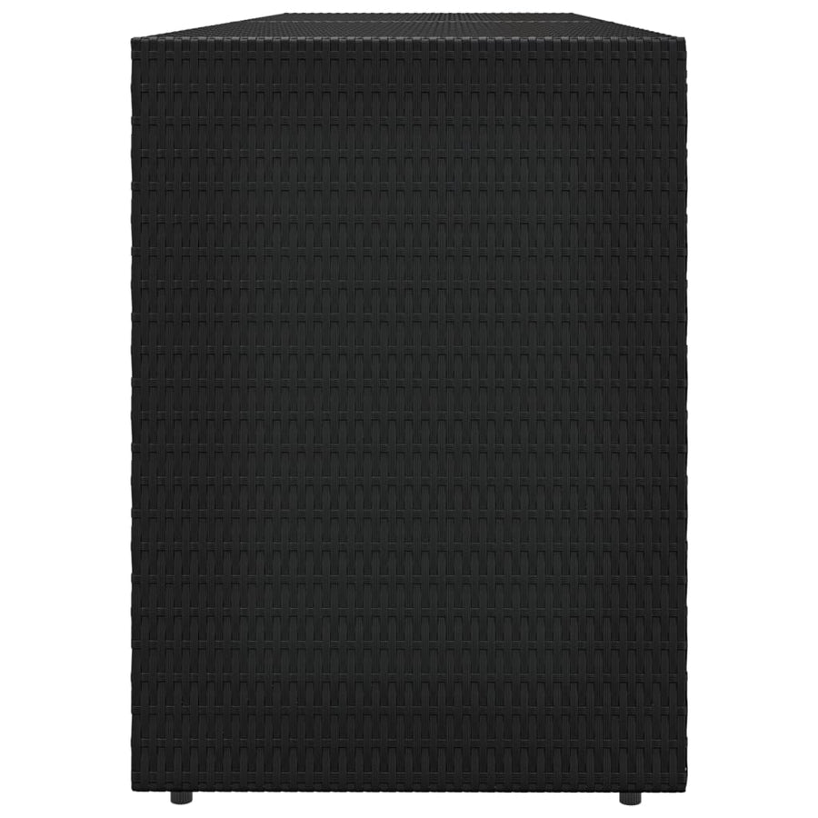 Tuinkast 198X55,5X80 Cm Poly Rattan Zwart