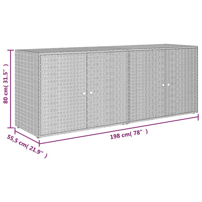 Tuinkast 198X55,5X80 Cm Poly Rattan Zwart