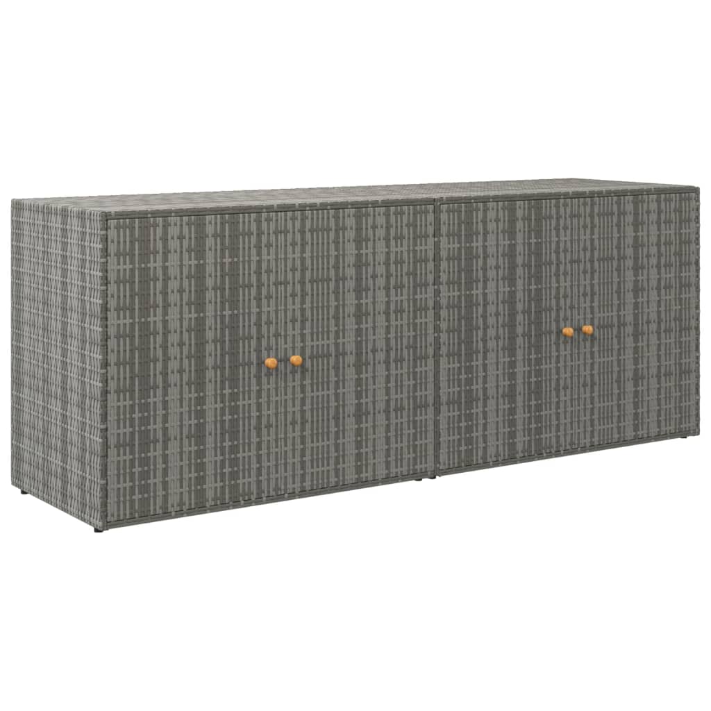 Tuinkast 198X55,5X80 Cm Poly Rattan Grijs