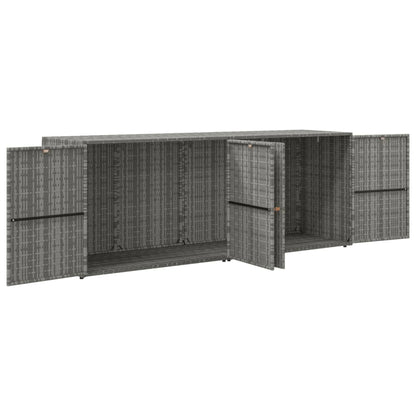 Tuinkast 198X55,5X80 Cm Poly Rattan Grijs