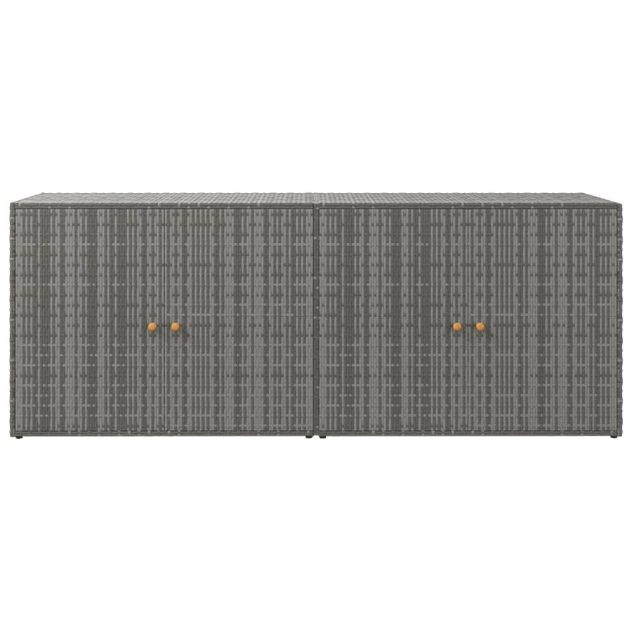 Tuinkast 198X55,5X80 Cm Poly Rattan Grijs