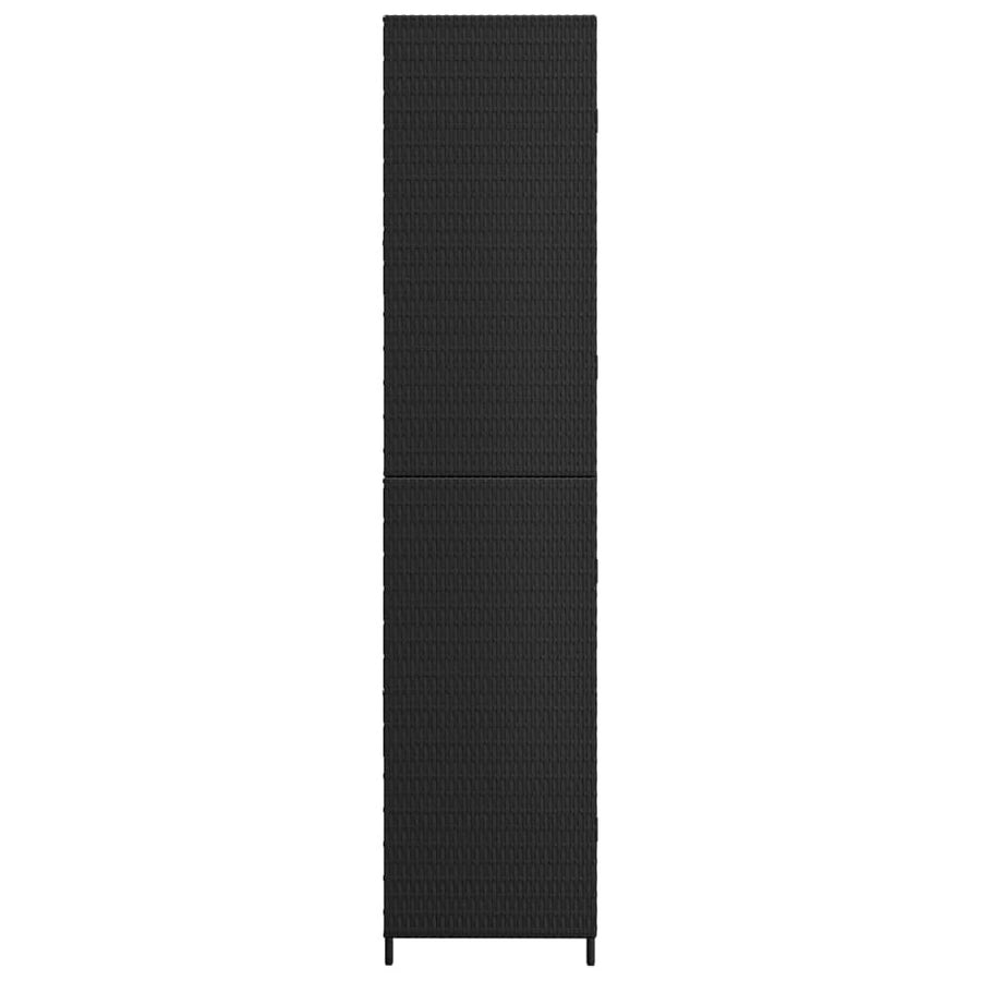 Tuinkast 59X40X180 Cm Poly Rattan Zwart