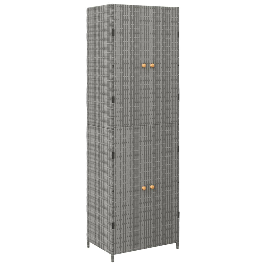 Tuinkast 59X40X180 Cm Poly Rattan Grijs