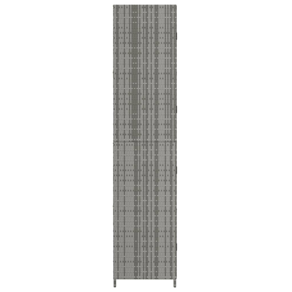 Tuinkast 59X40X180 Cm Poly Rattan Grijs