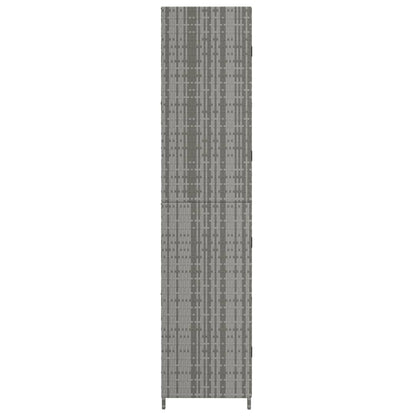 Tuinkast 59X40X180 Cm Poly Rattan Grijs