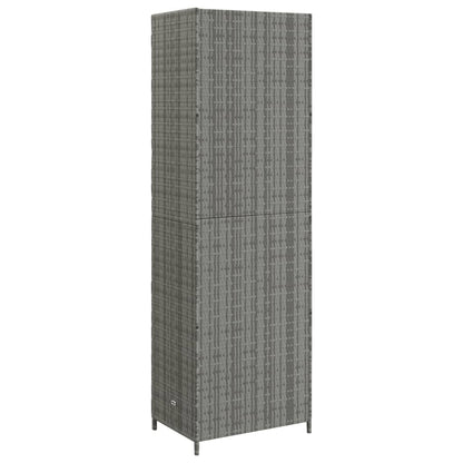 Tuinkast 59X40X180 Cm Poly Rattan Grijs