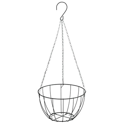 Plantenbakken Hangend 4 St Met Kokosbak Staal Zwart Ø 40 x 63 cm