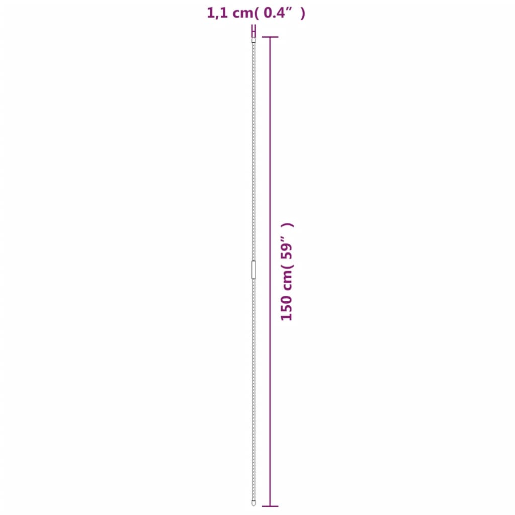 Plantenstaken 30 st 150 cm staal groen 150 cm