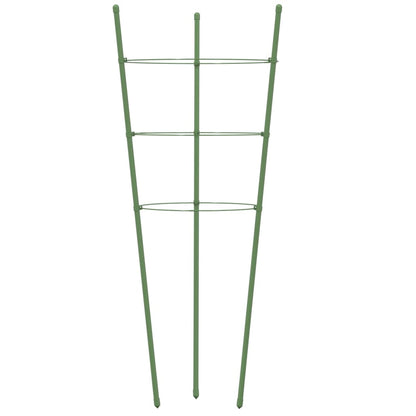 Plantensteunen 5 st met 3 ringen 45 cm staal groen 18 x 45 cm