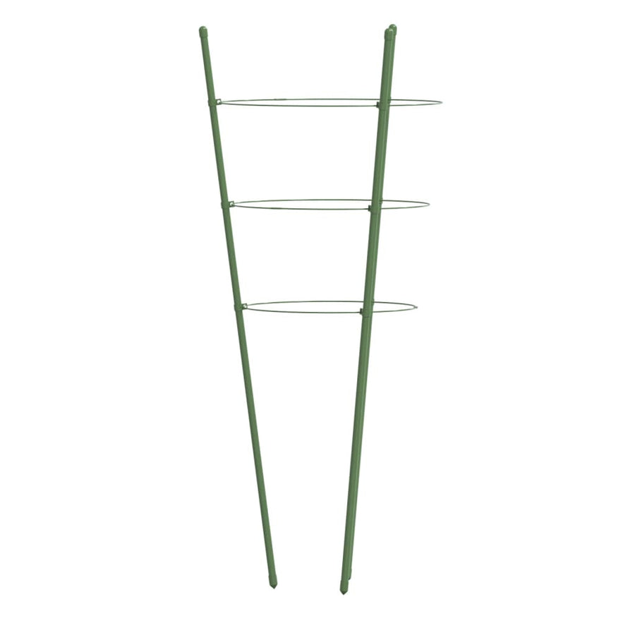 Plantensteunen 5 st met 3 ringen 45 cm staal groen 18 x 45 cm