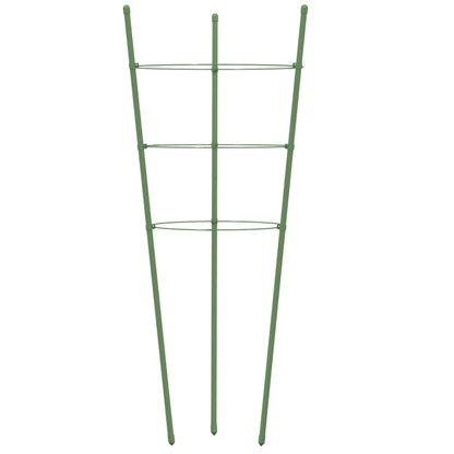 Plantensteunen Met 3 Ringen 60 Cm Staal Groen 21.5 x 60 cm