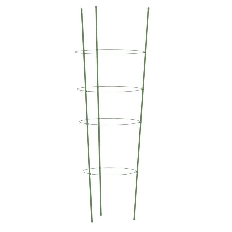 Plantensteunen 5 st met 4 ringen 90 cm staal groen 30 x 90 cm