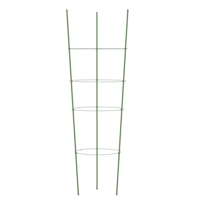 Plantensteunen 5 st met 4 ringen 90 cm staal groen 30 x 90 cm