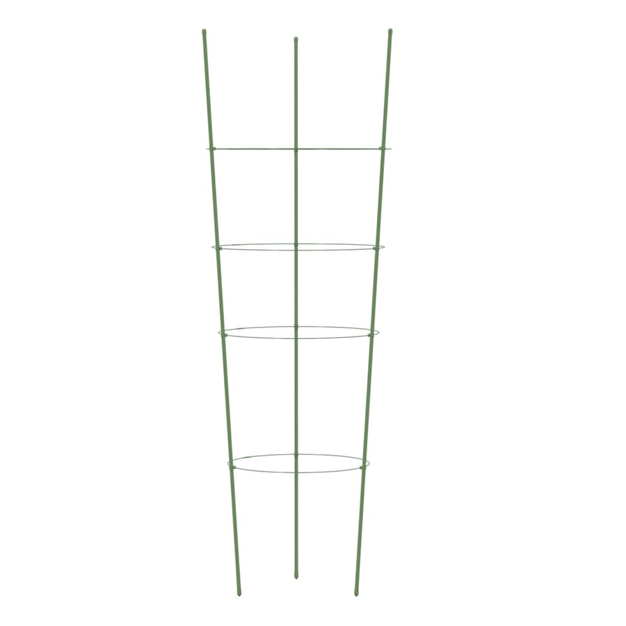 Plantensteunen 5 st met 4 ringen 90 cm staal groen 30 x 90 cm