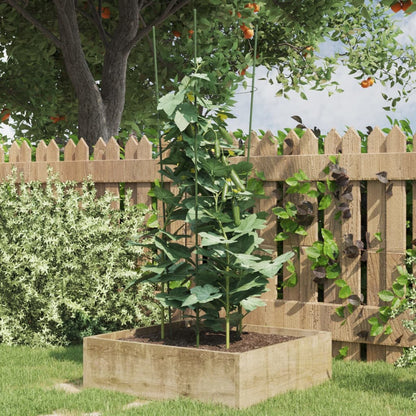 Plantensteunen 5 st met 4 ringen 90 cm staal groen 30 x 90 cm