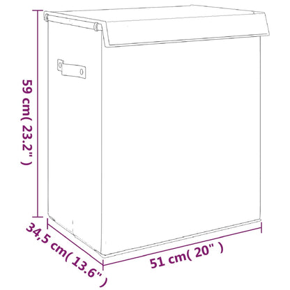 Wasmand inklapbaar 51x34,5x59 cm kunstlinnen grijs
