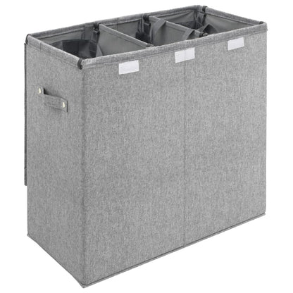 Wasmand inklapbaar 64,5x34,5x59 cm kunstlinnen grijs