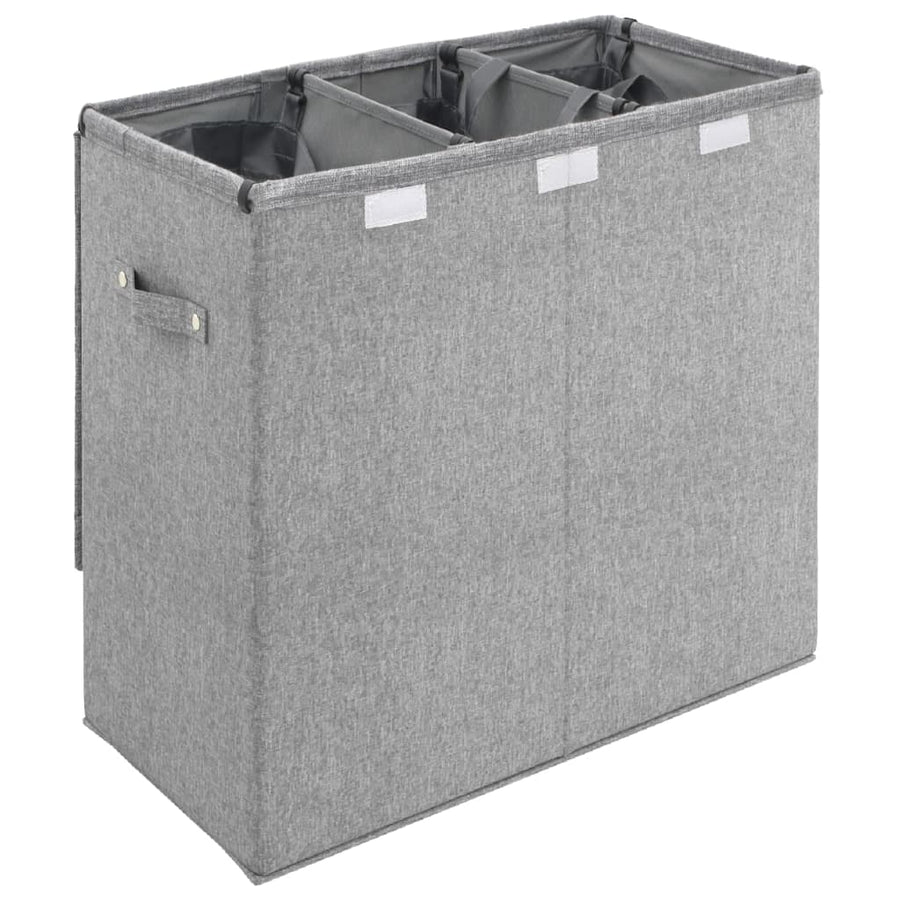 Wasmand inklapbaar 64,5x34,5x59 cm kunstlinnen grijs