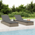 Ligbed 201x55x62 cm poly rattan grijs met kussen