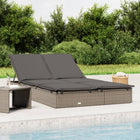 Ligbed 2-persoons poly rattan grijs 201x110 cm