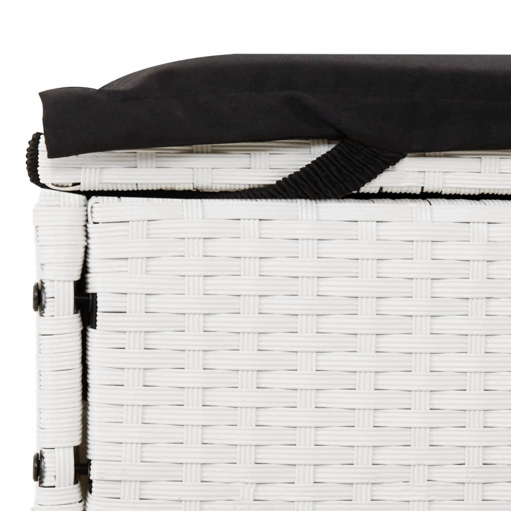 Ligbed met kussens 2-persoons poly rattan wit