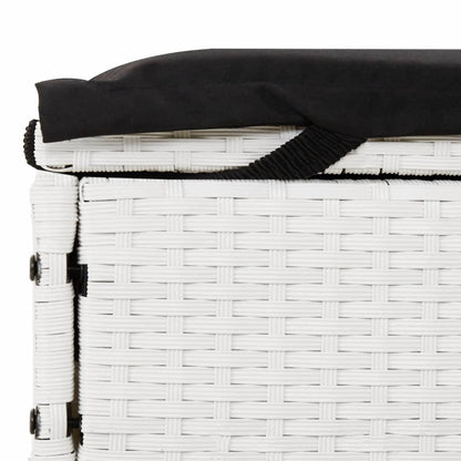 Ligbed met kussens 2-persoons poly rattan wit
