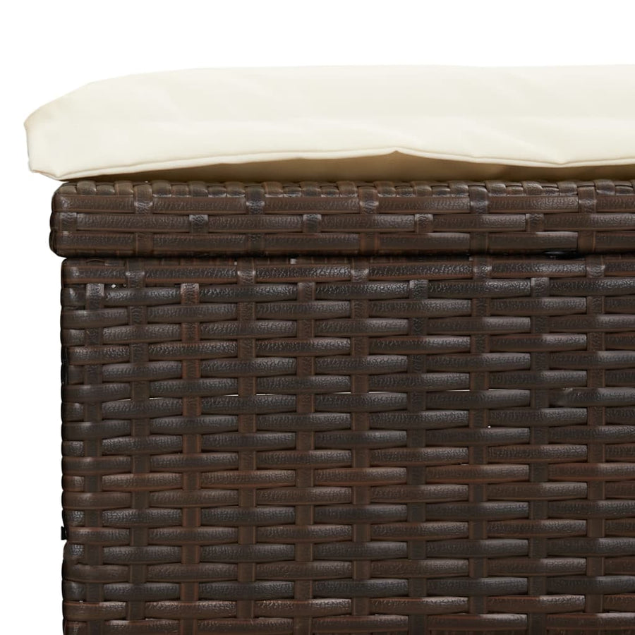 Ligbed 2-persoons met dak 213x118x97 cm poly rattan bruin Bruin