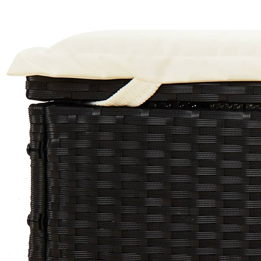 Ligbed 2-Persoons Met Dak 23X8X97 Cm Poly Rattan Zwart en wit