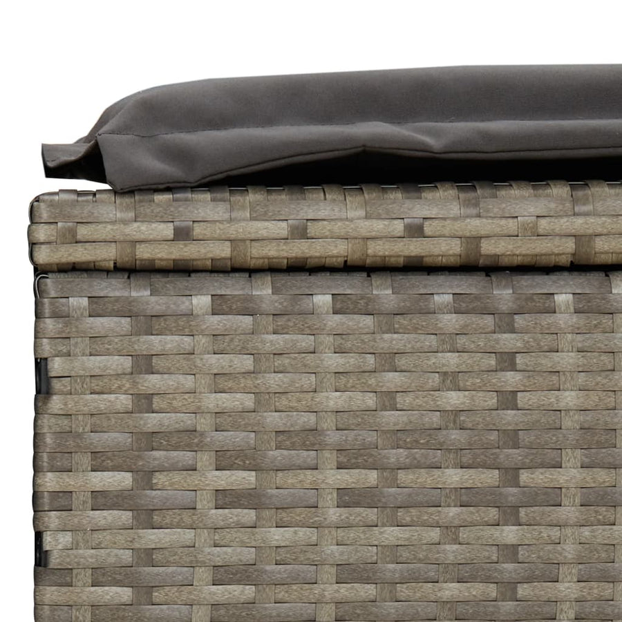 Ligbed 2-Persoons Met Dak 23X8X97 Cm Poly Rattan Grijs